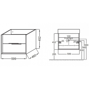 Купить Тумба под раковину Jacob Delafon Vivienne 60 EB1666-J5-J5 белая в Москве с доставкой Тумба под раковину Jacob Delafon Vivienne 60 EB1666-J5-J5 белая