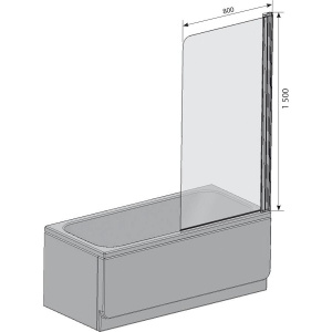 Шторка на ванну Ravak CVS1-80 R Transparent, профиль белый