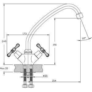 Смеситель для кухни Rush Bianki BI7650-22