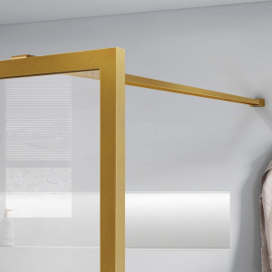 Купить Душевая перегородка Vincea Walk-in HP Art VSW-1HC800CFBG 80 см, профиль брашированное золото, стекло прозрачное, рифленое в Москве с доставкой Душевая перегородка Vincea Walk-in HP Art VSW-1HC800CFBG 80 см, профиль брашированное золото, стекло прозрачное, рифленое