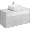 Тумба с раковиной AQUATON Марбл 100 слэйт, белая матовая, раковина 1WH501709