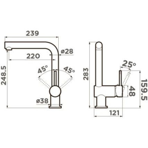Смеситель для кухни Omoikiri Tanigawa BN сталь
