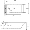 Акриловая ванна Cersanit Virgo 150x75 см, с каркасом