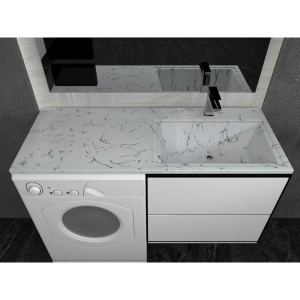 Купить Раковина Stella Polar Мадлен 120 R, белый мрамор в Москве с доставкой Раковина Stella Polar Мадлен 120 R, белый мрамор