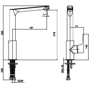 Смеситель для кухни E.C.A. Luna 102818043EX