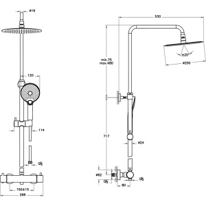 Душевая стойка VitrA AquaHeat A47201EXP хром