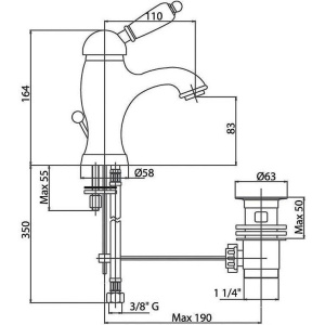 Смеситель для раковины Cezares Elite ELITE-LSM1-02-Nc