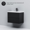 Мебель для ванной AM.PM Gem 75 черная матовая, подвесная, с 2 ящиками, с белой раковиной