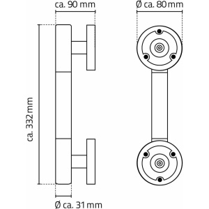 Поручень Ridder Ken S А262300 с противоскользящей поверхностью, хром