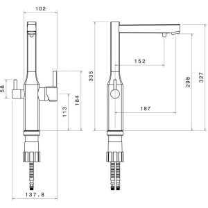 Смеситель для кухни Shouder Unique 0170817 матовый черный, золото