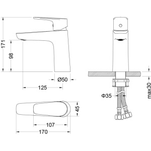 Смеситель для раковины Aquatek Бетта AQ1110MB черный