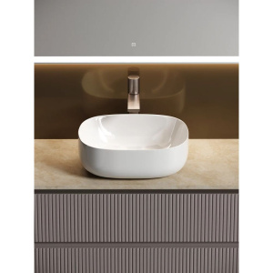 Тумба с раковиной Sancos Snob T 100 см, doha soft, столешница бежевая, раковина CN6018