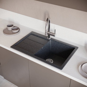 Купить Мойка кухонная Domaci Бьелла DMC-25 черная в Москве с доставкой Мойка кухонная Domaci Бьелла DMC-25 черная