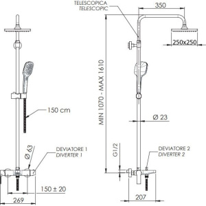 Купить Душевая стойка Remer Energy EY34ASD25 в Москве с доставкой Душевая стойка Remer Energy EY34ASD25
