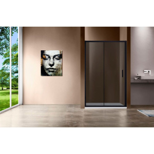 Душевая дверь в нишу Vincea Garda VDS-1G120CGB 120 см, профиль чёрный, стекло тонированное