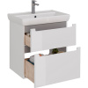 Тумба с раковиной Lemark Buno 70 белая глянцевая, 2 ящика