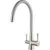 Смеситель для кухни Lemark Comfort LM3075BN-Silver с гибким изливом, никель, серебристый