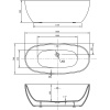 Акриловая ванна Vincea VBT-405-1600 160x80 см, отдельностоящая, овальная, с ножками, со сливом-переливом