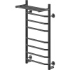 Полотенцесушитель электрический Ника Way 3 80/40, с полкой, матовый черный RAL9005