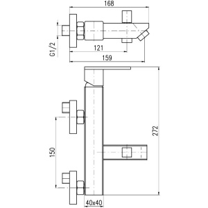 Смеситель для ванны с душем Rav Slezak Loira LR554.5