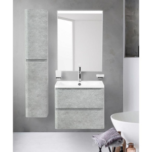 Купить Тумба с раковиной BelBagno Albano 60 подвесная, cemento verona grigio в Москве с доставкой Тумба с раковиной BelBagno Albano 60 подвесная, cemento verona grigio