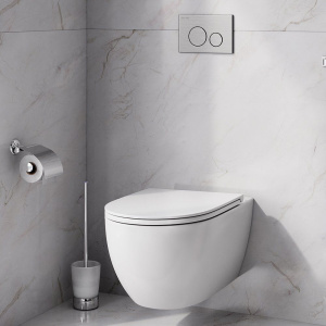 Купить Унитаз подвесной AM.PM Awe C111700WH тонкая крышка с микролифтом в Москве с доставкой Унитаз подвесной AM.PM Awe C111700WH тонкая крышка с микролифтом