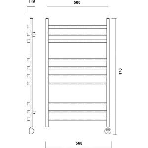 Купить Полотенцесушитель электрический Domoterm Калипсо П10 50x80, античная бронза, R в Москве с доставкой Полотенцесушитель электрический Domoterm Калипсо П10 50x80, античная бронза, R