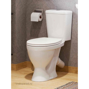 Унитаз-компакт напольный с бачком и сиденьем Sanita Формат WC.CC/Format/1-P/WHT.G/S1