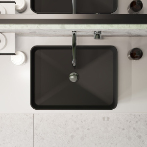 Раковина Aqueduto Espiral ESP0440 50 см, черная матовая