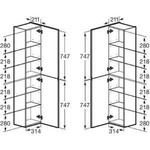Шкаф-пенал Roca Oleta 35 857650515 капучино