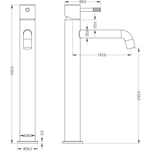 Смеситель для раковины Boheme Uno 462-G золото