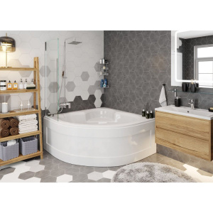 Купить Акриловая ванна Vagnerplast Catalina mini 125x125 см, угловая, с каркасом, четверть круга в Москве с доставкой Акриловая ванна Vagnerplast Catalina mini 125x125 см, угловая, с каркасом, четверть круга