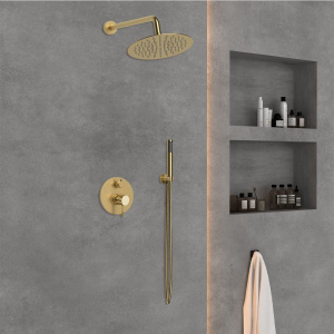 Купить Душевой комплект Vincea Desire VSFW-1D1BG С ВНУТРЕННЕЙ ЧАСТЬЮ, брашированное золото в Москве с доставкой Душевой комплект Vincea Desire VSFW-1D1BG С ВНУТРЕННЕЙ ЧАСТЬЮ, брашированное золото