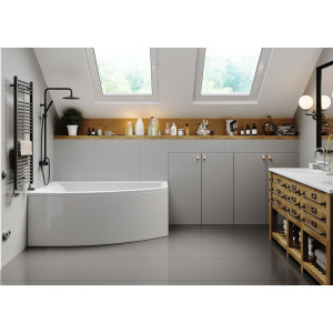 Акриловая ванна Vagnerplast Veronela L 160x105 см, угловая, с каркасом, ультрабелая, асимметричная