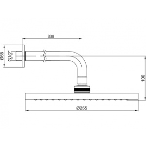 Верхний душ E.C.A. Myra 102145034C1EX черный