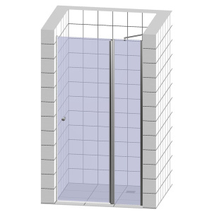 Душевая дверь в нишу Cezares Slider B 1 90/100 C Nero профиль черный, стекло прозрачное