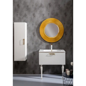 Тумба с раковиной Armadi Art Vallessi Avangarde Linea, 80 белая, с раковиной-столешницей