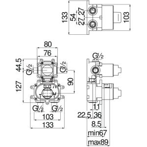 Скрытая часть Nobili Rubinetterie WE00102 с термостатом