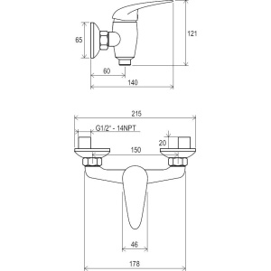 Купить Смеситель для душа Ravak Suzan SN 032.00/150 в Москве с доставкой Смеситель для душа Ravak Suzan SN 032.00/150