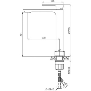 Смеситель для раковины BelBagno Luce LUC-LMC-CRM
