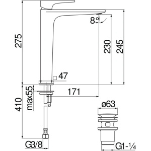 Купить Смеситель для раковины Nobili Seven SE124128/2BM Velvet black в Москве с доставкой Смеситель для раковины Nobili Seven SE124128/2BM Velvet black