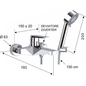 Купить Смеситель для ванны с душем Remer Dream D02 в Москве с доставкой Смеситель для ванны с душем Remer Dream D02