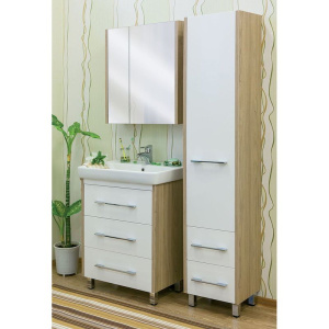 Шкаф-пенал Sanflor Ларго R, вяз швейцарский, белый