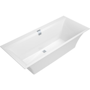 Акриловая ванна Villeroy & Boch Squaro Edge 12 UBQ170SQE2DV-01 170x75 см, с ножками, со сливом-переливом, цвет альпийский белый