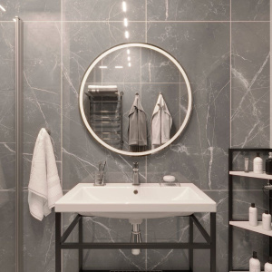 Купить Зеркало круглое DIWO Ростов, 80 с подсветкой, круглое, сенсорный выключатель, настенное, российское в Москве с доставкой Зеркало круглое DIWO Ростов, 80 с подсветкой, круглое, сенсорный выключатель, настенное, российское