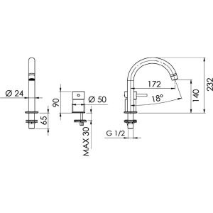 Смеситель для раковины Remer X Style X57BG золото брашированное
