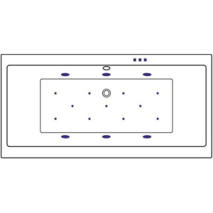 Акриловая ванна Excellent Pryzmat WAEX.PRY20.RELAX 200x90 см, с гидромассажем, с каркасом, со сливом-переливом