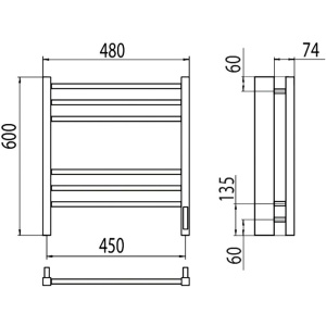 Купить Полотенцесушитель электрический Terminus Сицилия П6 450x600, черный муар в Москве с доставкой Полотенцесушитель электрический Terminus Сицилия П6 450x600, черный муар
