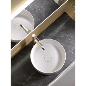 Тумба с раковиной Sancos Snob R 100 см, bianco, столешница черный мрамор, раковина CN5001