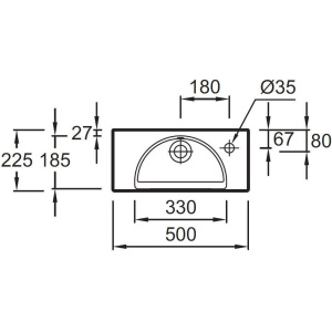 Рукомойник Jacob Delafon Odeon Rive Gauche EGO112-56-00 R
